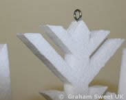 polystyrene christmas snowflake hanging point.