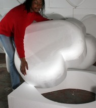 large polystyrene heart
