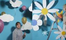 Polystyrene props - summer window display ideas
