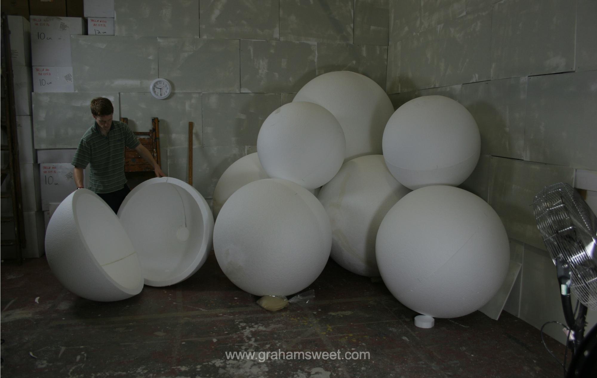 selection of polystyrene balls