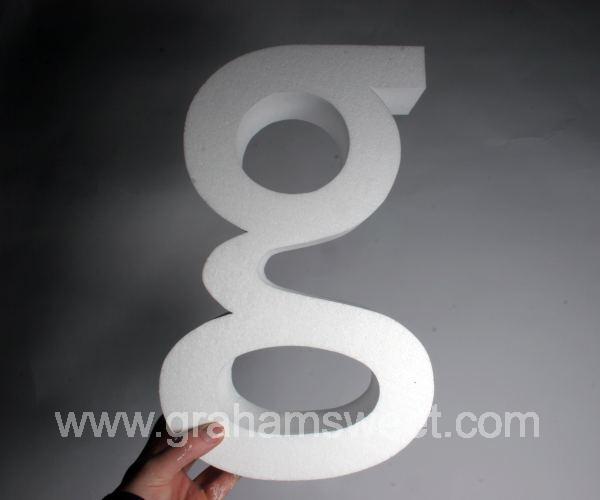 plain white polystyrene letter