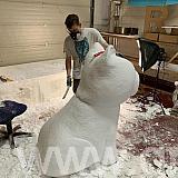 scuplpture of a 1500 mm tall polystyrene dog