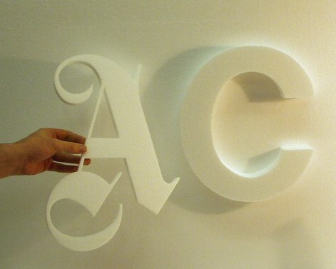 foam / polystyrene letters, signs, sign, logo