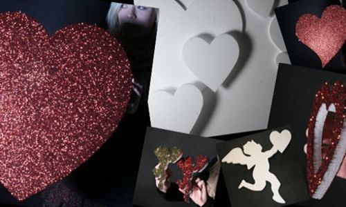 2d polystyrene hearts - commercial valentines display
