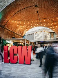 Red LCW letters at London Cocktail Week
