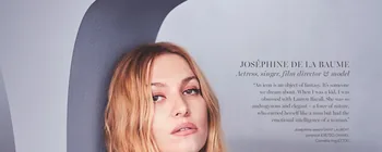 Model photographed with a large dimensional letter for the Harrods ICONS feature