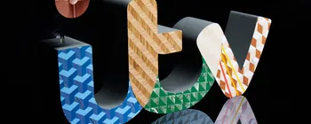 Decorative three-dimensional ITV logo created by artist Bharti Parmar