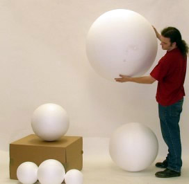 large cut styrofoam balls