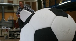 giant foot ball, made from polystyrene