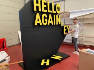 Giant polystyrene sign for hackney town council