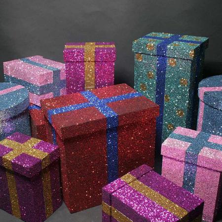 large 3d glittered christmas props