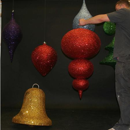 large 3d glittered christmas props