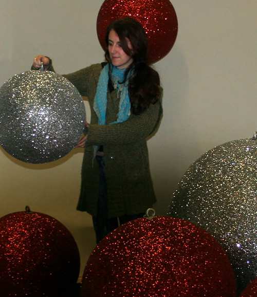 Polystyrene Round Glitter Baubles