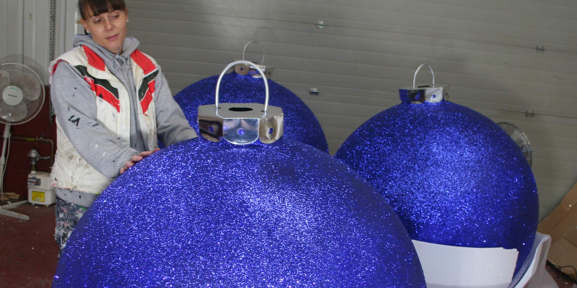 Christmas Display Baubles, Giant - medium and small 