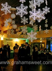 Snowflake decorations at a Royal Navy Christmas ball