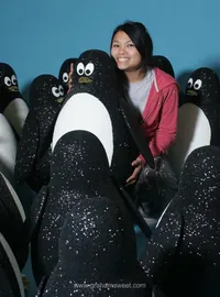 Glitter penguin event props