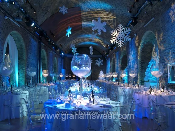Christmas event props made around a venue theme