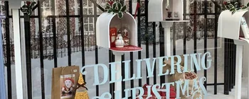 Bespoke Christmas mailboxes in Creaseys' festive Guernsey display