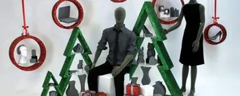 Christmas bauble display shelves