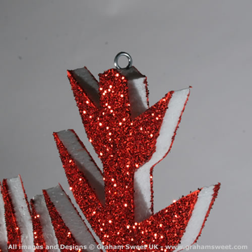 Christmas Displays. expanded polystyrene snowflakes.