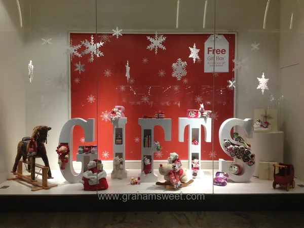 GIFT letters and snowflakes for a Mamas and Papas retail rollout