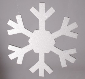 Christmas Displays. expanded polystyrene snowflakes.