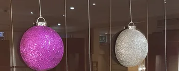 Hanging glitter baubles at John Brereton Jewellers in Dublin