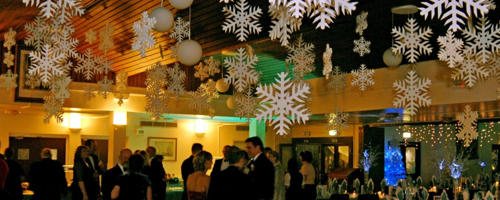 Christmas Displays. expanded polystyrene snowflakes.