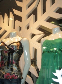 Giant snowflake window display