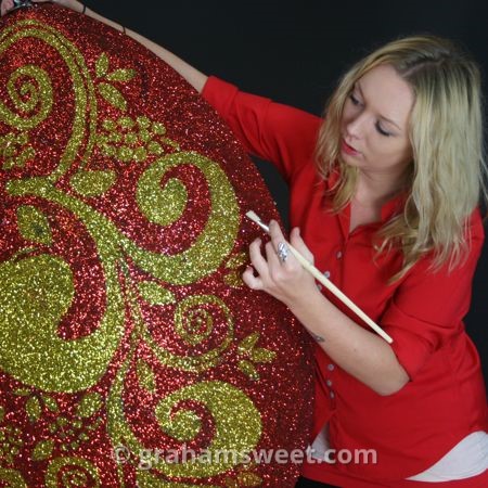 Giant patterned / glittered easter egg.