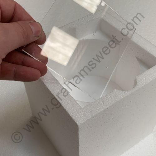 acrylic inserts for polystyrene packaging