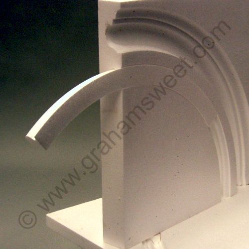 curved profiles cut from expanded polystyrene