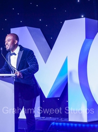 Large white 3D letters produced for exhibition stands