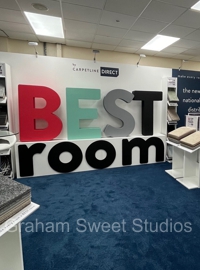 Bespoke exhibition room set and stand feature manufactured for display