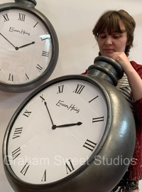 Oversized clock props produced for exhibition stands