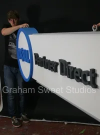 Custom Dell logo manufactured for exhibition stand branding