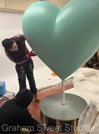 Large fibreglass heart model created for exhibition display