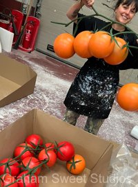 Large tomato props manufactured for exhibition and promotional displays