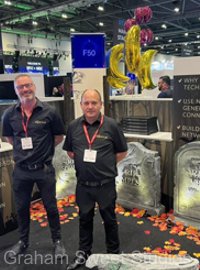 lightweight tombstone props, chain and stantions, produced for Iquila for their trade shows.