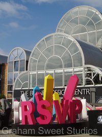 Outdoor 3d letters display - produced for RSVP exhibition in london
