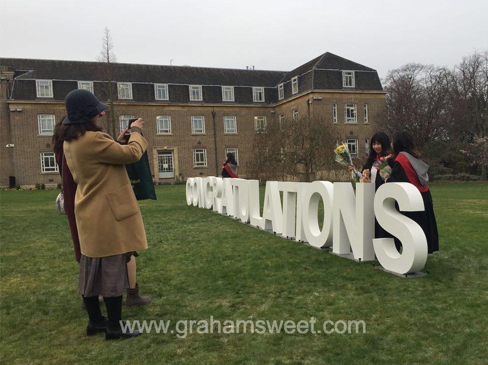 3d Wooden letters for Leicester University graduation