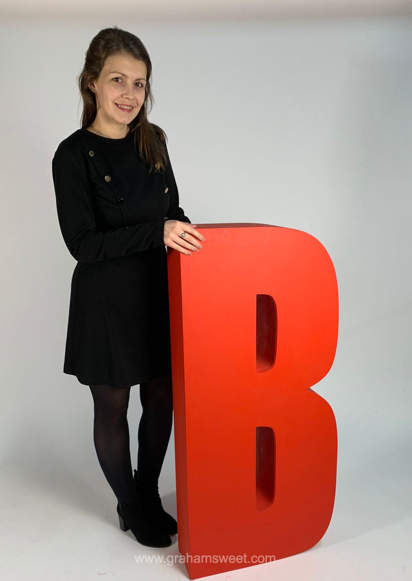 large wooden letter b