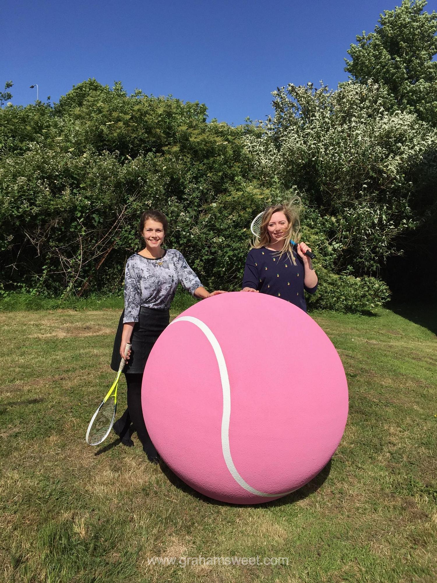 Giant pink tennis ball