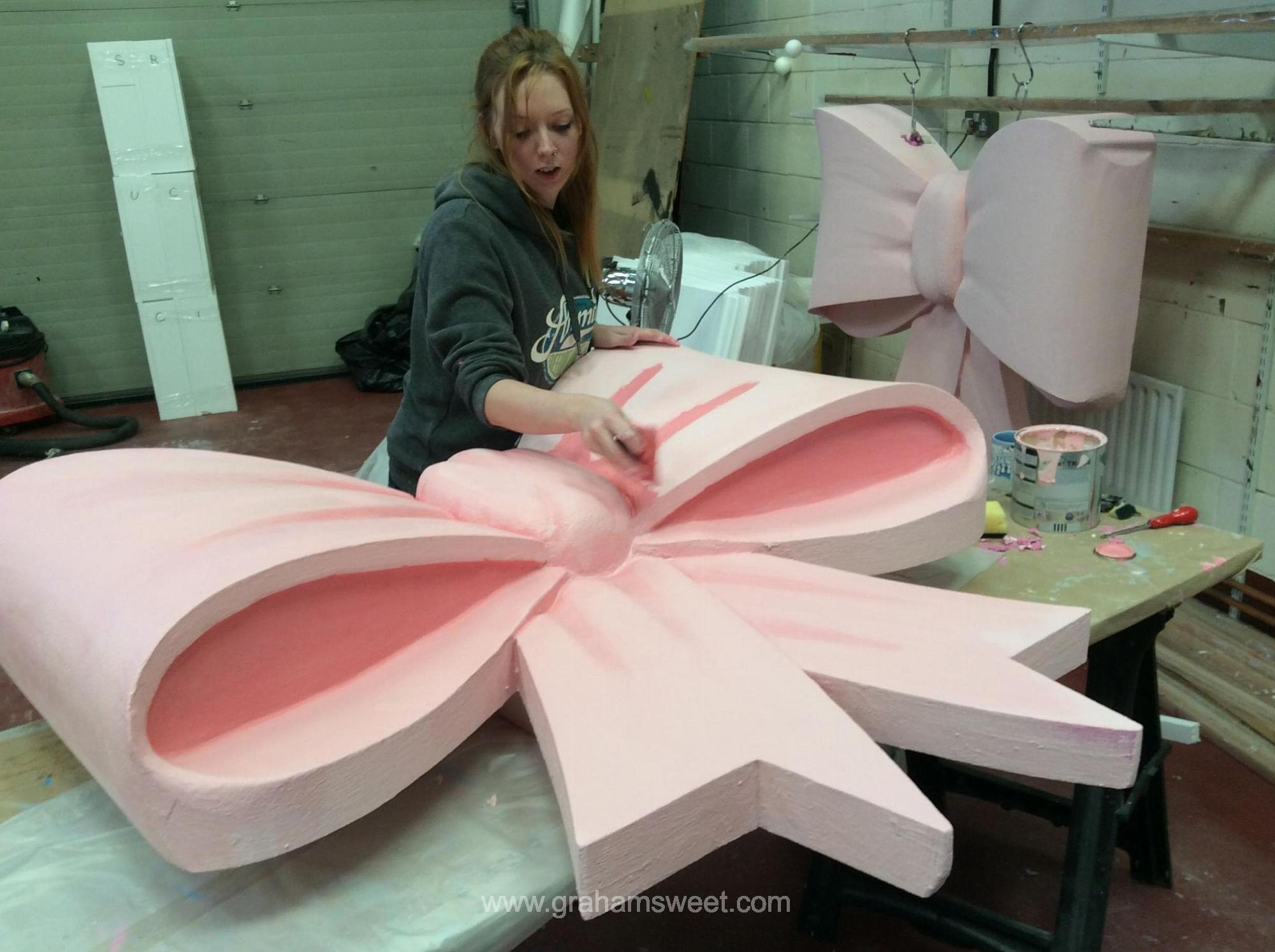 Giant polystyrene bow