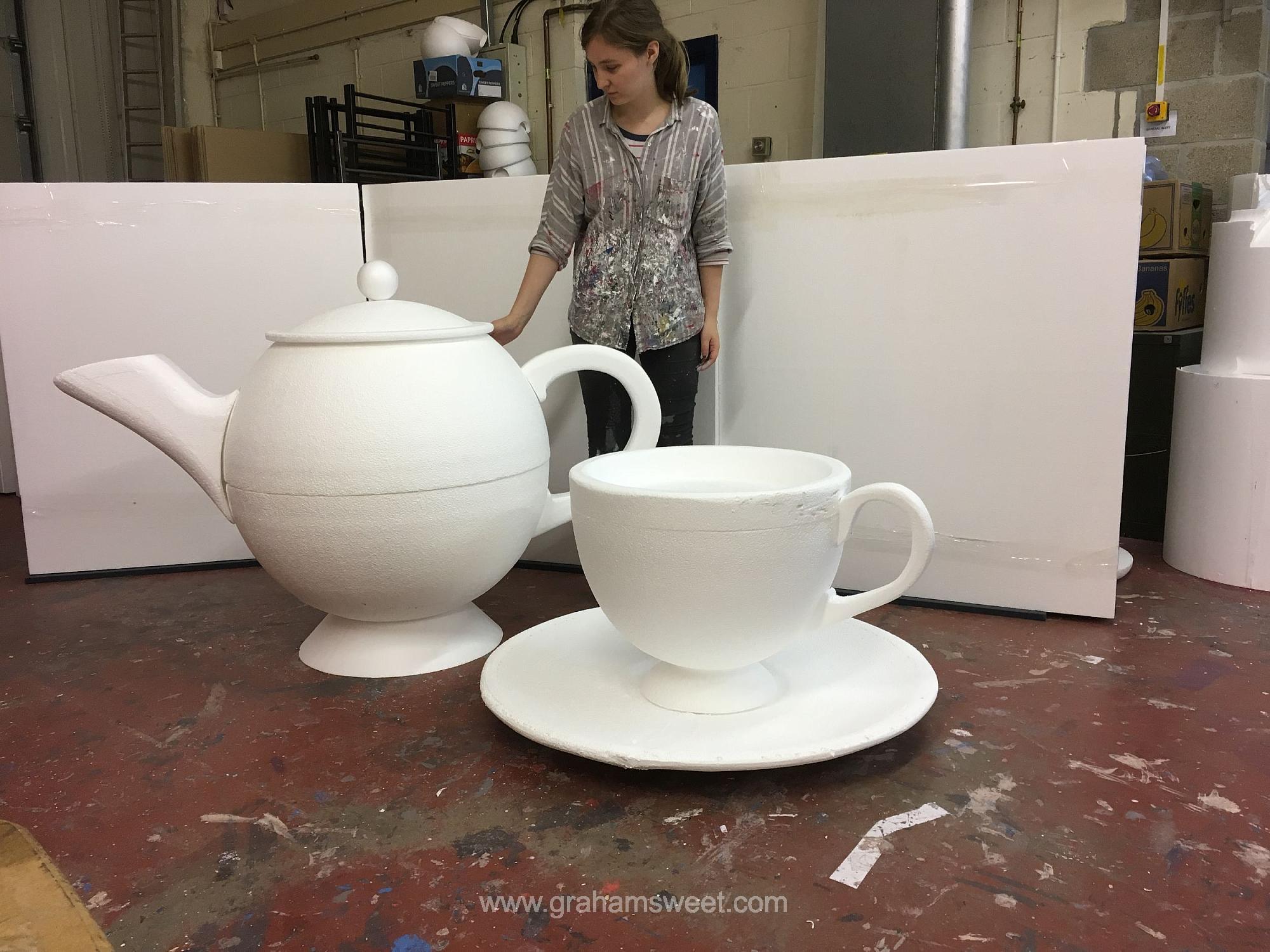 giant polystyrene cup and saucer