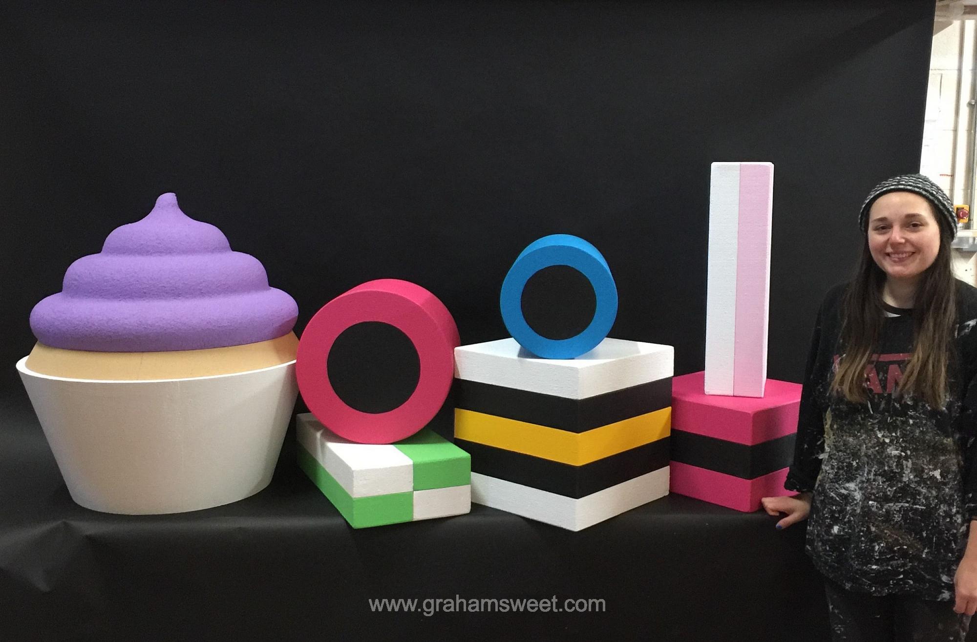 giant promotional sweets and cakes - produced from eps