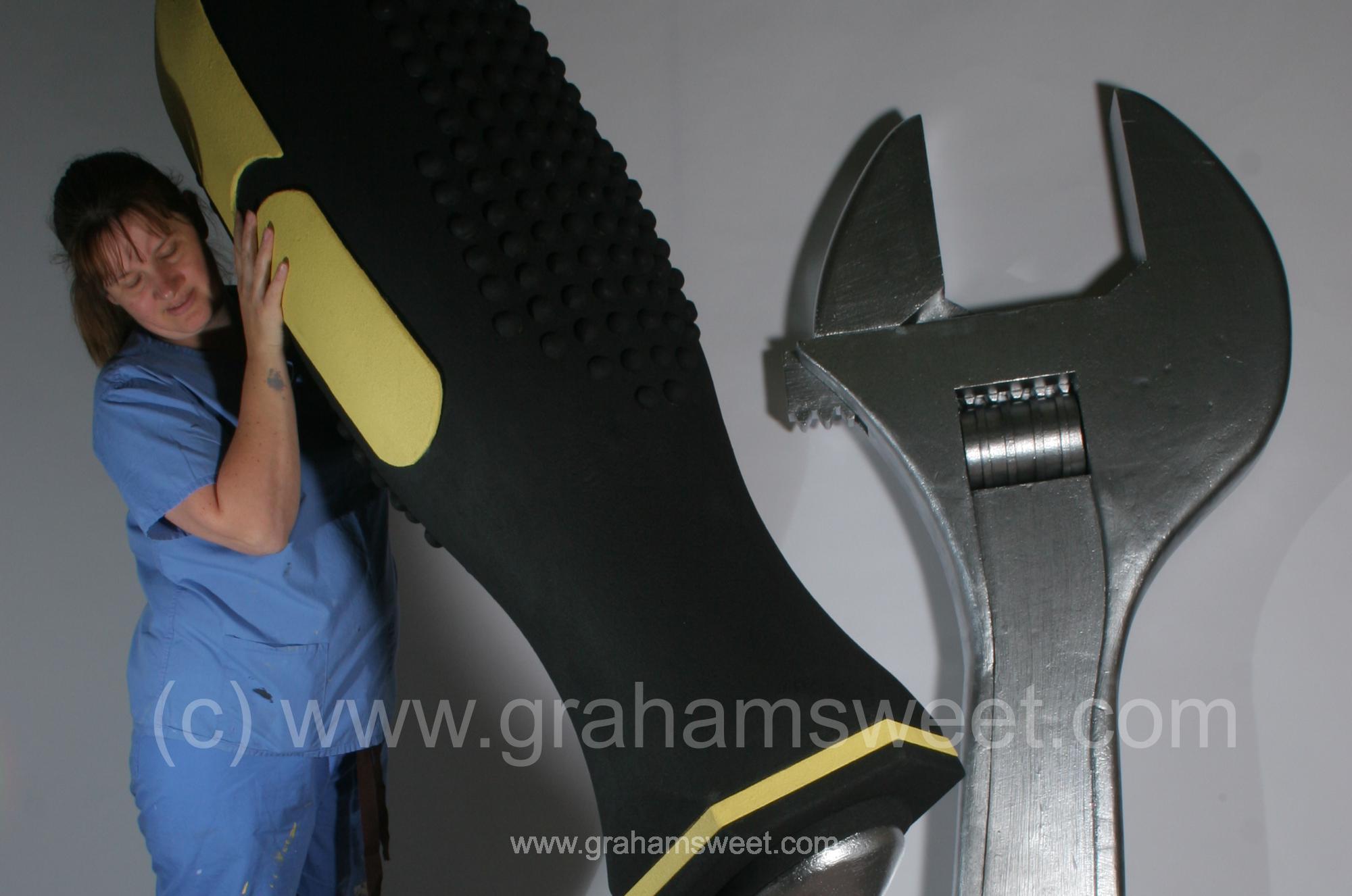 polystyrene tool props - spanner and screw driver