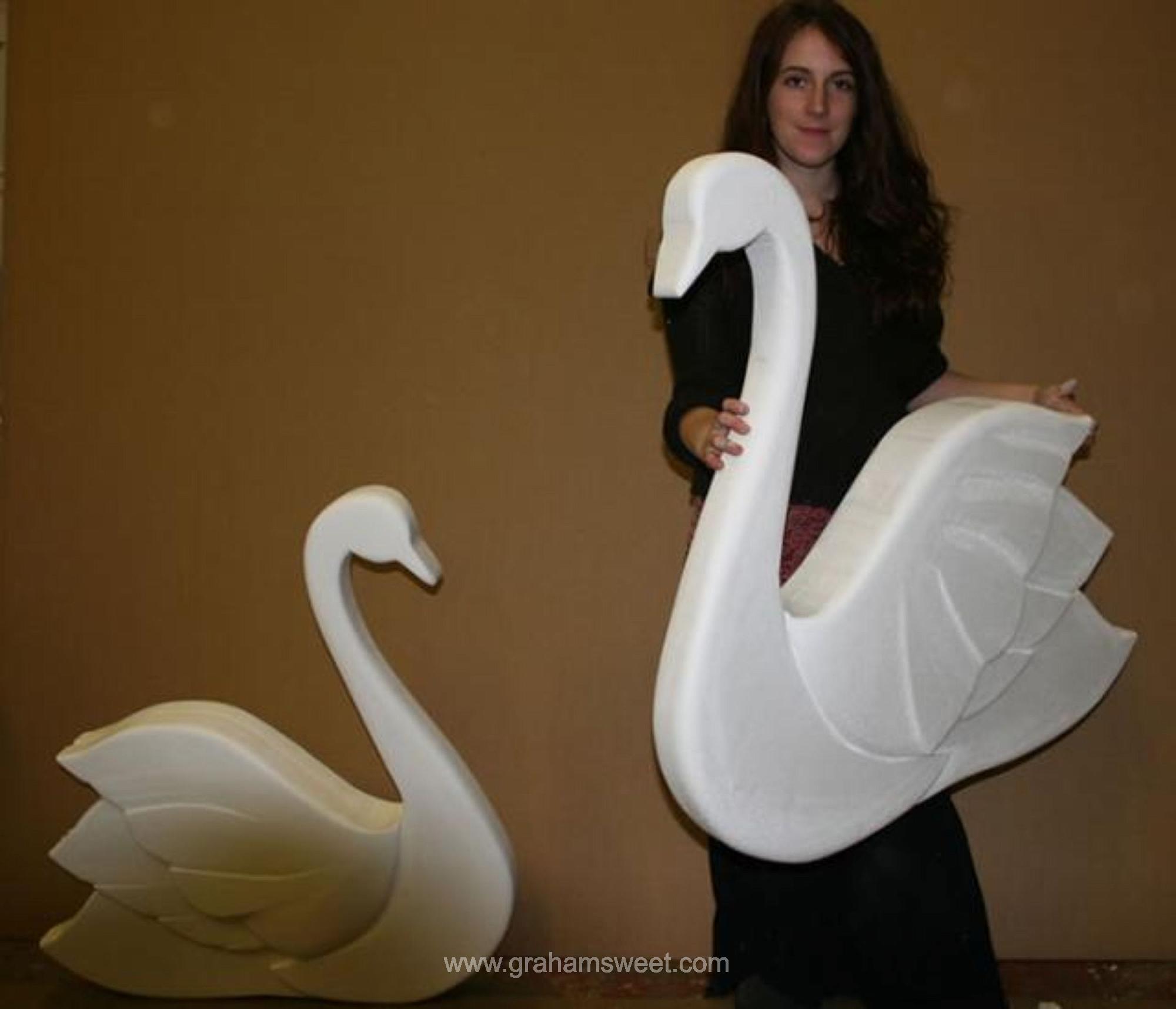 polystyrene swans