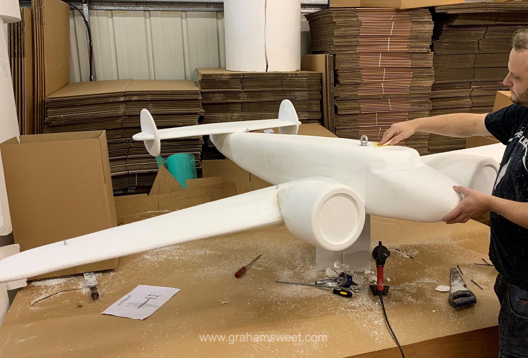 scale polystyrene model of a plane