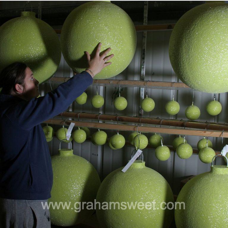 lime gree - FROSTED - baubles - in production